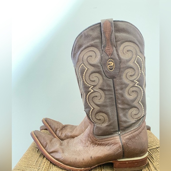 Mister May Boots Men’s 11 Ostrich Skin Cowboy Boot Leather - Picture 3 of 9